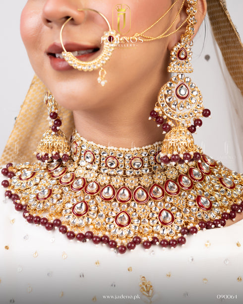 Pure Indian Jadeno Luxe Statement Kundan Bridal Set
